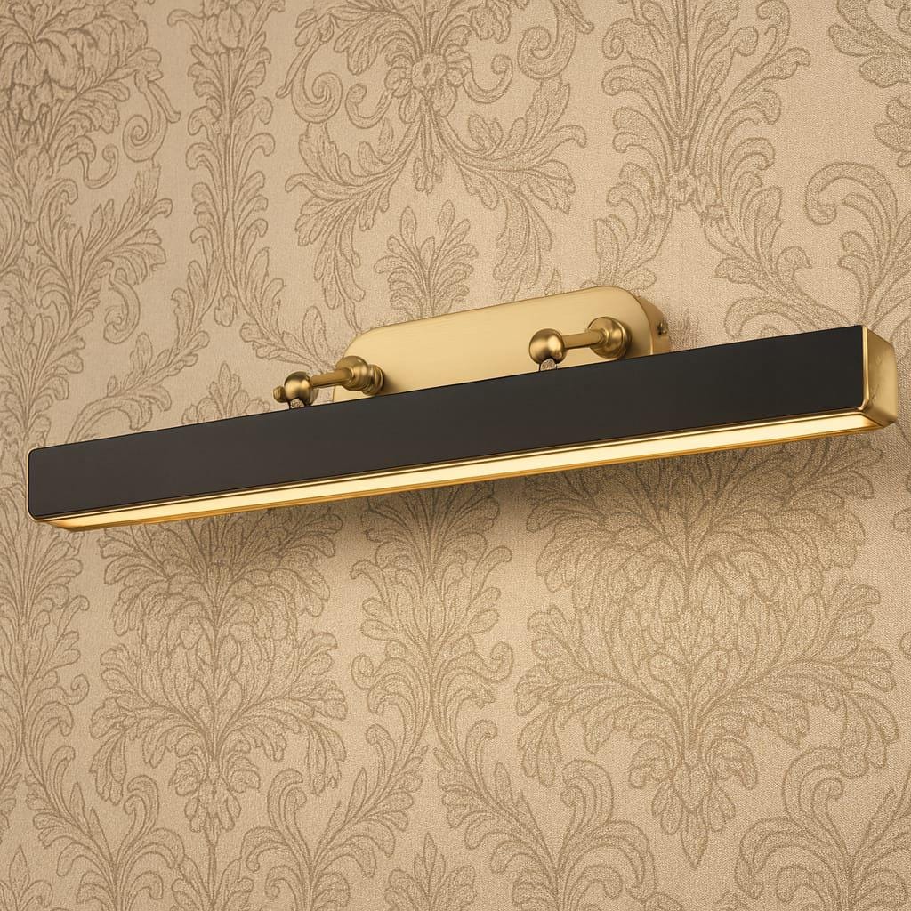 Vintage Solid Brass Leather Black Unique Design Picture Wall Light Scone Home Office Decor