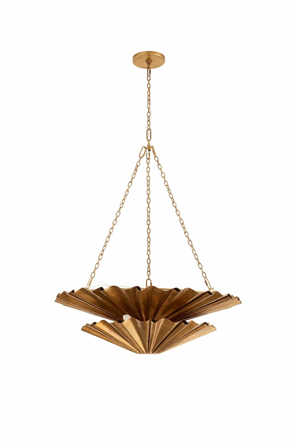 Luxury Double-Tier Antique Brass Chandelier | Handcrafted Modern-Art Deco Hanging Ceiling Lamp