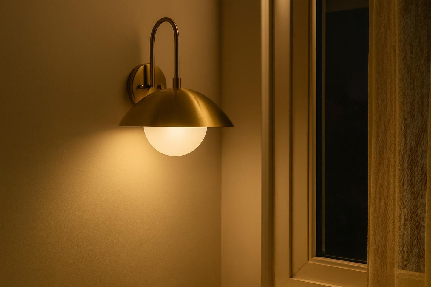 Brass Wall Sconce with Glass Globe | Modern Minimalist Wall Lamp | Luxury Indoor Lighting