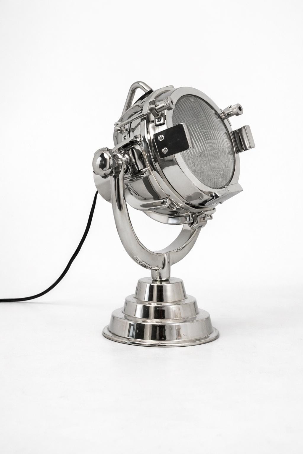 Industrial Searchlight Table Lamp Trio | Gold Silver Black Desk Lamp | Vintage Spotlight Home & Office Deco