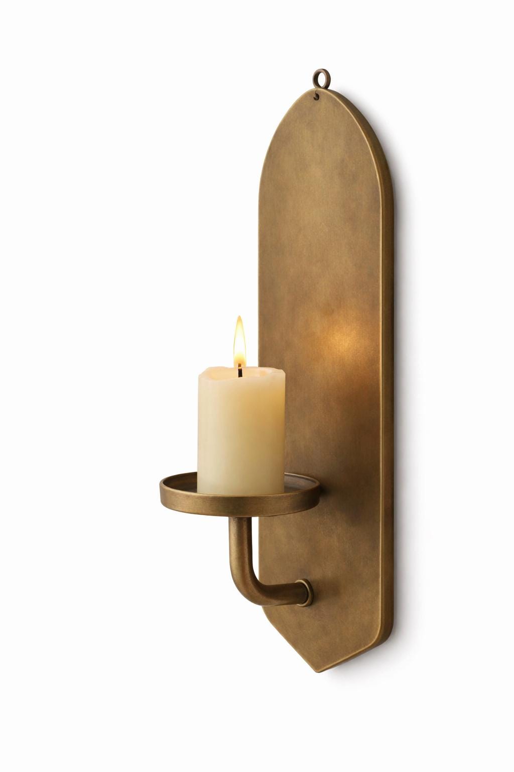 Antique Brass Wall Candle Holder | Unique Design Vintage Brass Sconce