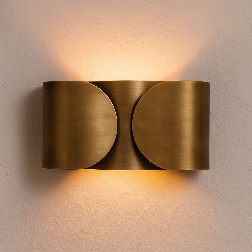 Brass Wall Scone | Up Down Cylinder Lighting Unique Modern Design