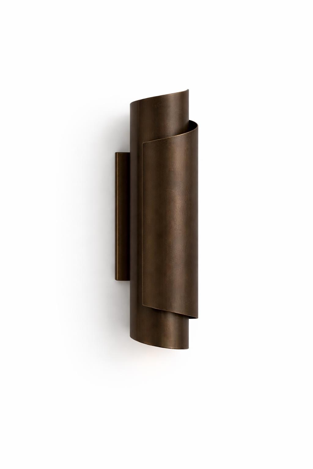 Aura Curved Modern Wall Sconce | Contemporary Cylindrical Wall Lamp | Luxury Indoor Wall Light for Living Room