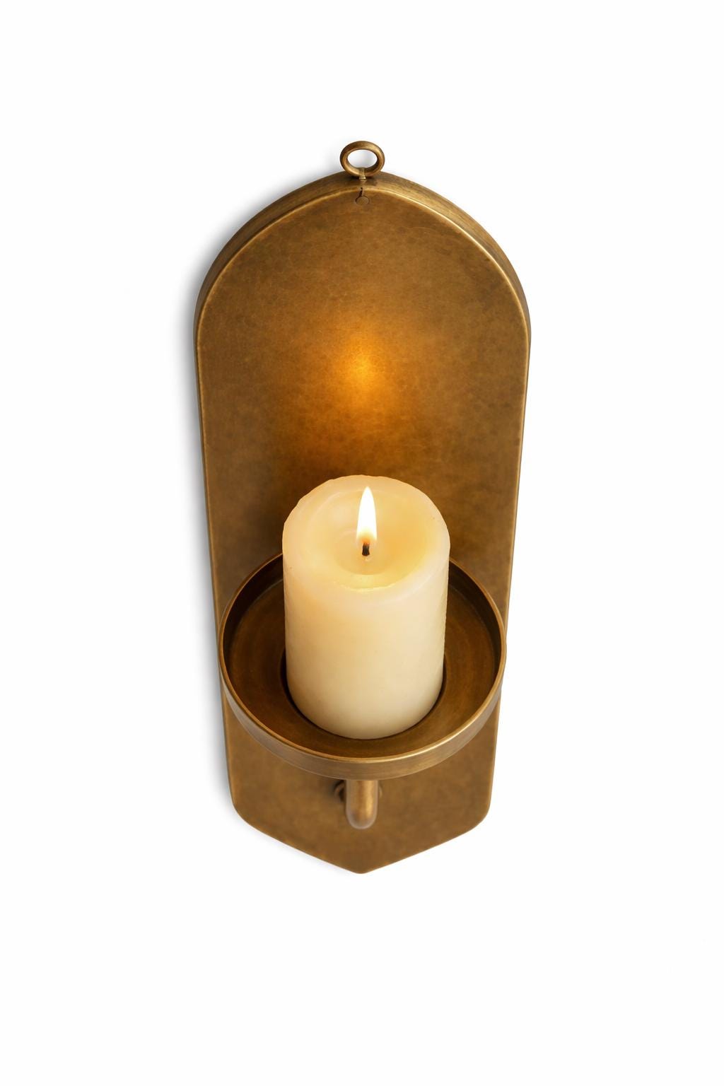Antique Brass Wall Candle Holder | Unique Design Vintage Brass Sconce