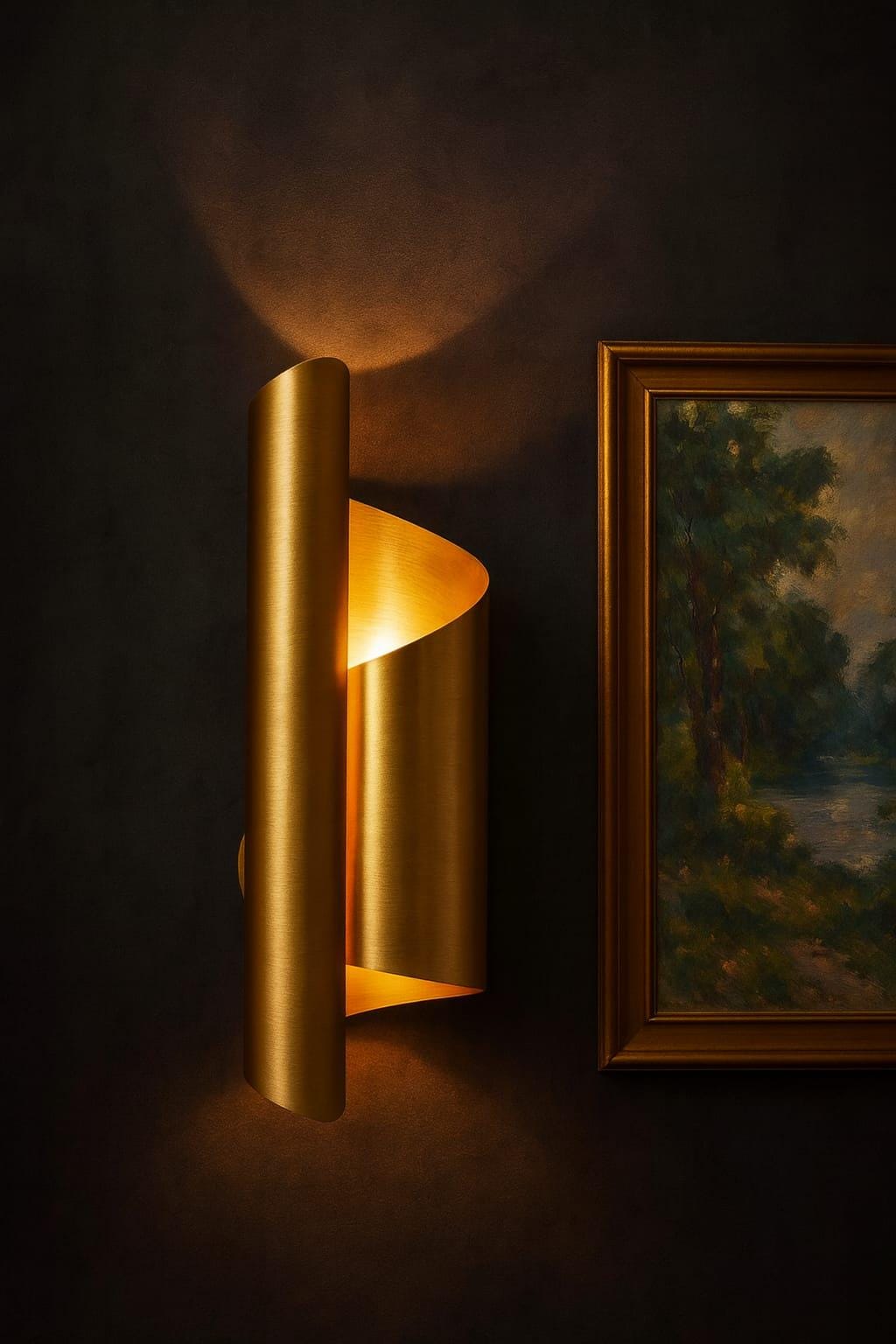 Handmade Solid Brass Wall Scone | Modern Unique Luxury Design Home Office Lighting