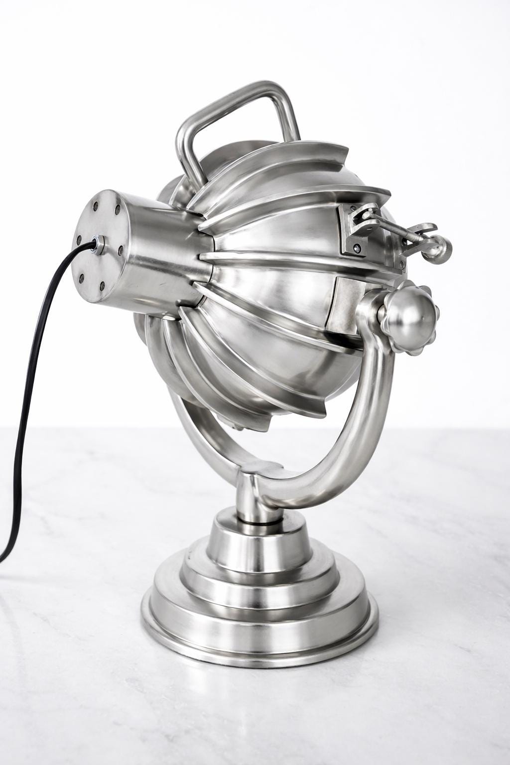 Industrial Searchlight Table Lamp Trio | Gold Silver Black Desk Lamp | Vintage Spotlight Home & Office Deco