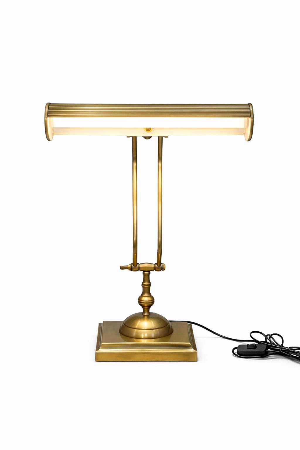 Antique Brass Banker Lamp | Adjustable Desk Light, Vintage Style Unique Design Italian light