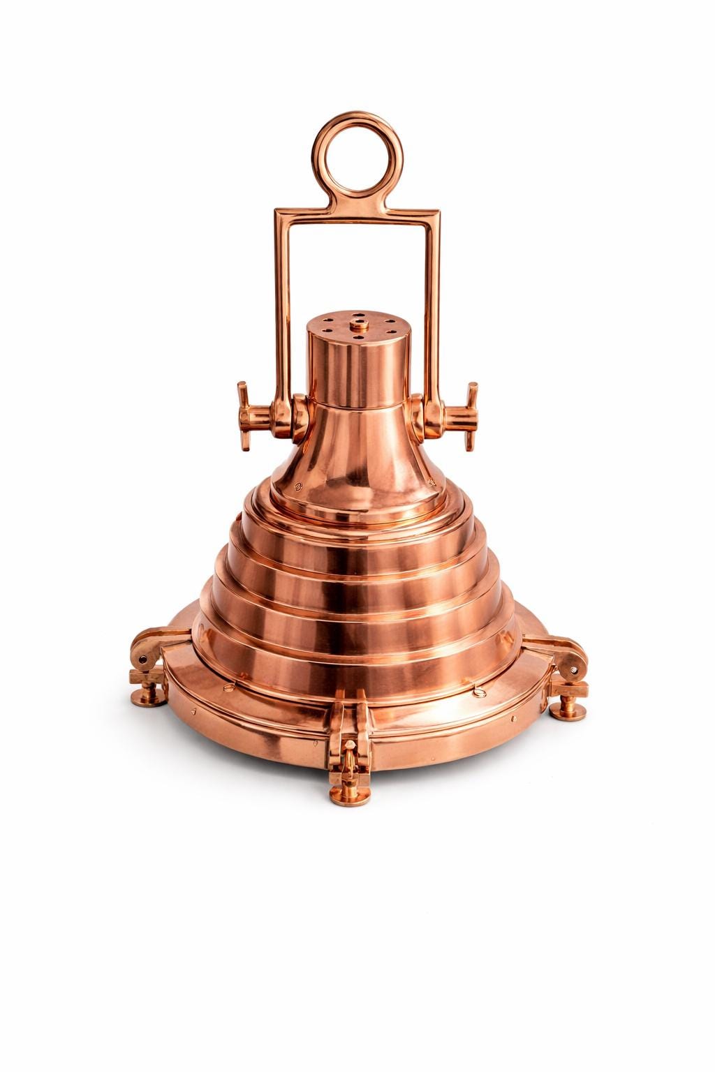 Vintage Nautical Copper Ceiling Pendant Light | Vintage Marine Hanging Lamp with Polished Finish