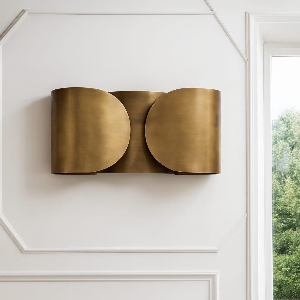 Brass Wall Scone | Up Down Cylinder Lighting Unique Modern Design