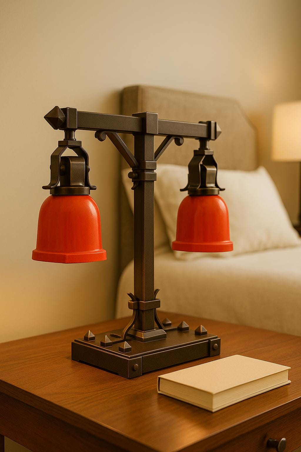 Luxury Unique Design Handmade Antique Brass Double Shade Table Lamp – Rustic Industrial Desk Light