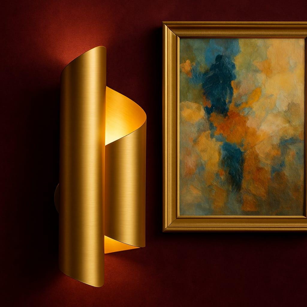 Handmade Solid Brass Wall Scone | Modern Unique Luxury Design Home Office Lighting