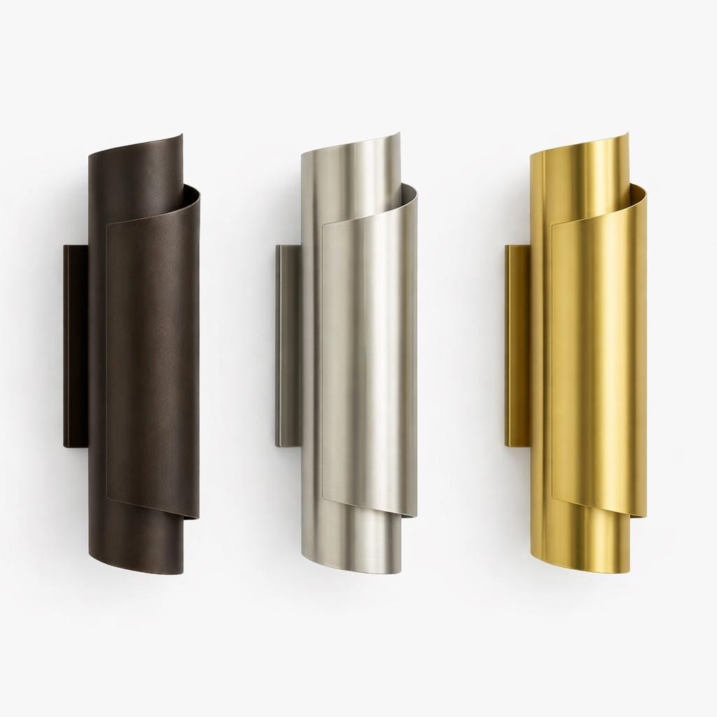 Aura Curved Modern Wall Sconce | Contemporary Cylindrical Wall Lamp | Luxury Indoor Wall Light for Living Room