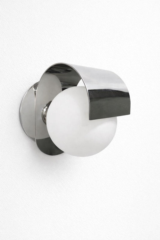 Wall Sconce | Frosted Glass Globe, Modern Silver Light For Gifts Bedroom Living Room