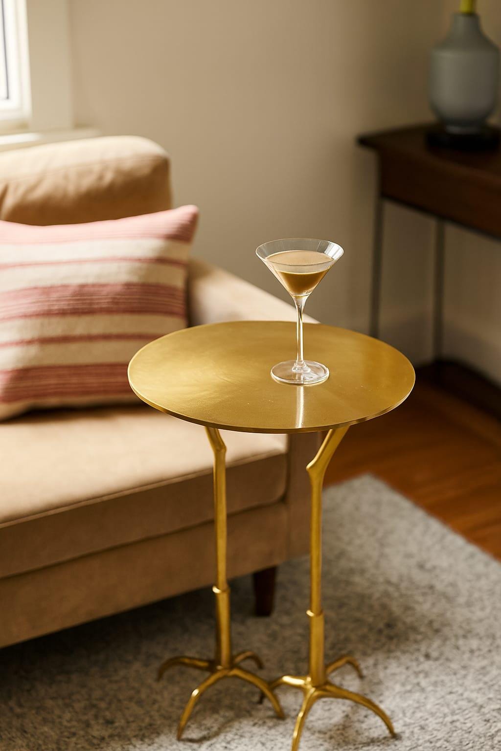 Golden Bird Claw Accent Side Table - Modern Decorative Coffee, Drink End Table