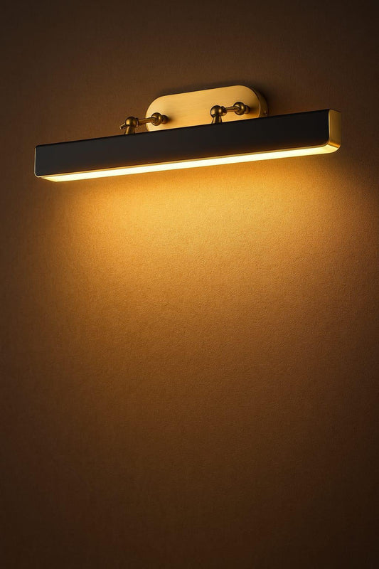 Vintage Solid Brass Leather Black Unique Design Picture Wall Light Scone Home Office Decor