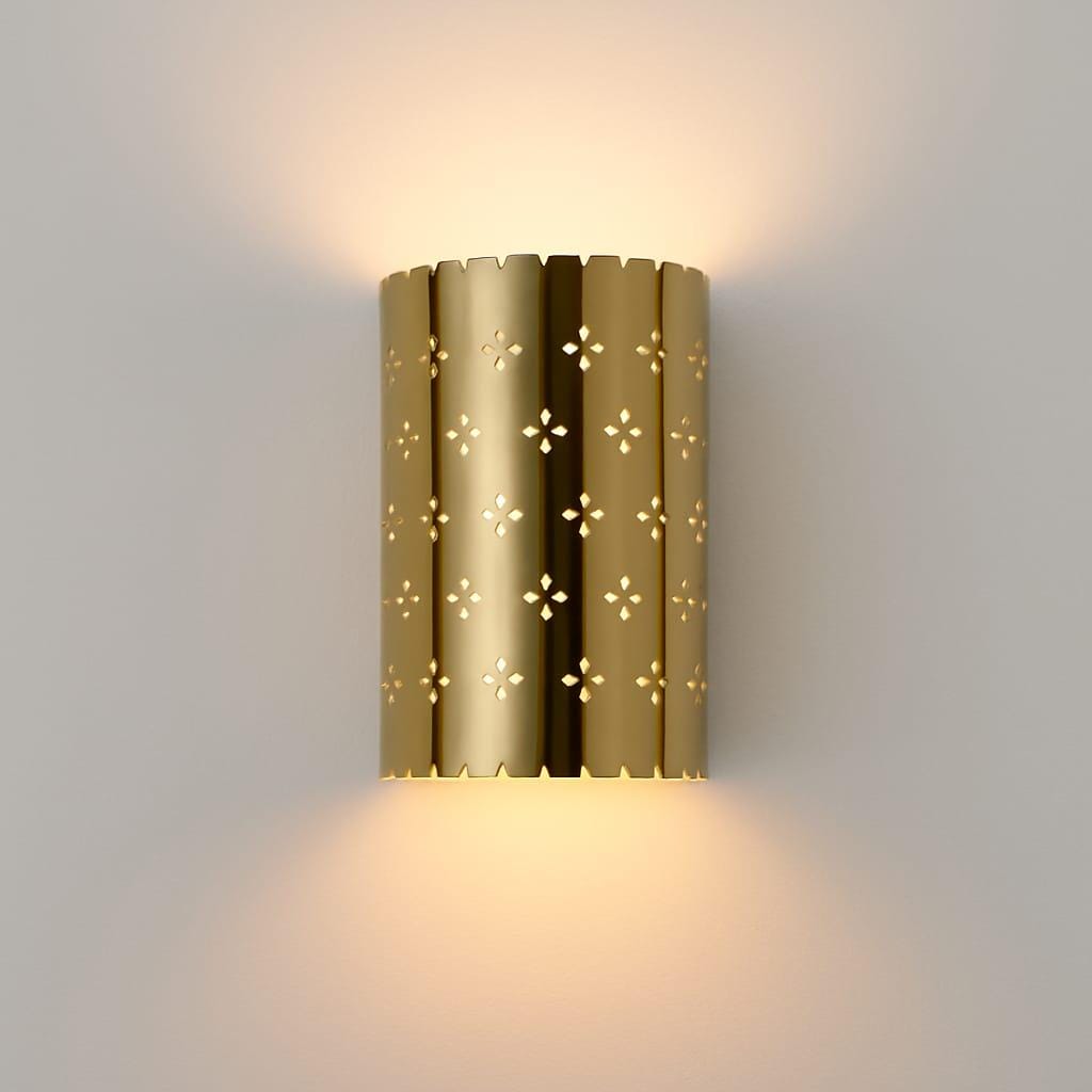 1920S Mid Century Polished Brass Cylinder Wall Lamp Modern Sconce Handmade With Gold Finish