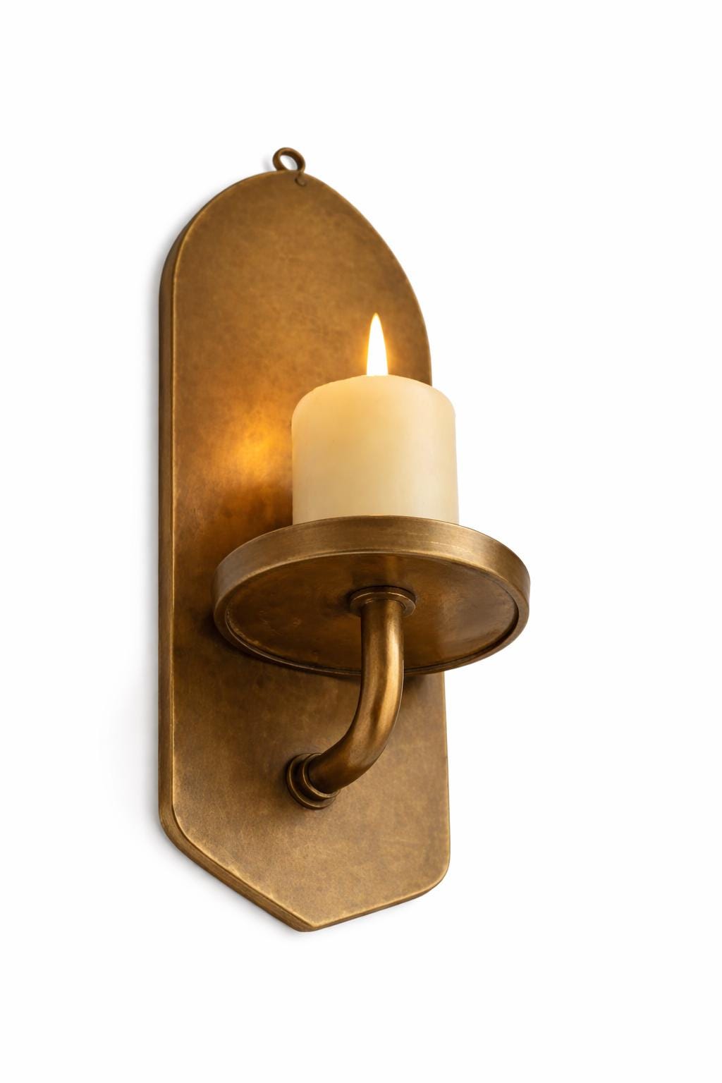 Antique Brass Wall Candle Holder | Unique Design Vintage Brass Sconce