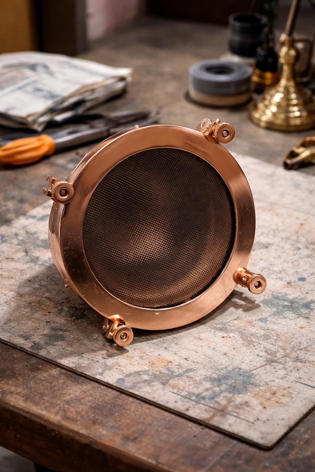 Vintage Nautical Copper Ceiling Pendant Light | Vintage Marine Hanging Lamp with Polished Finish
