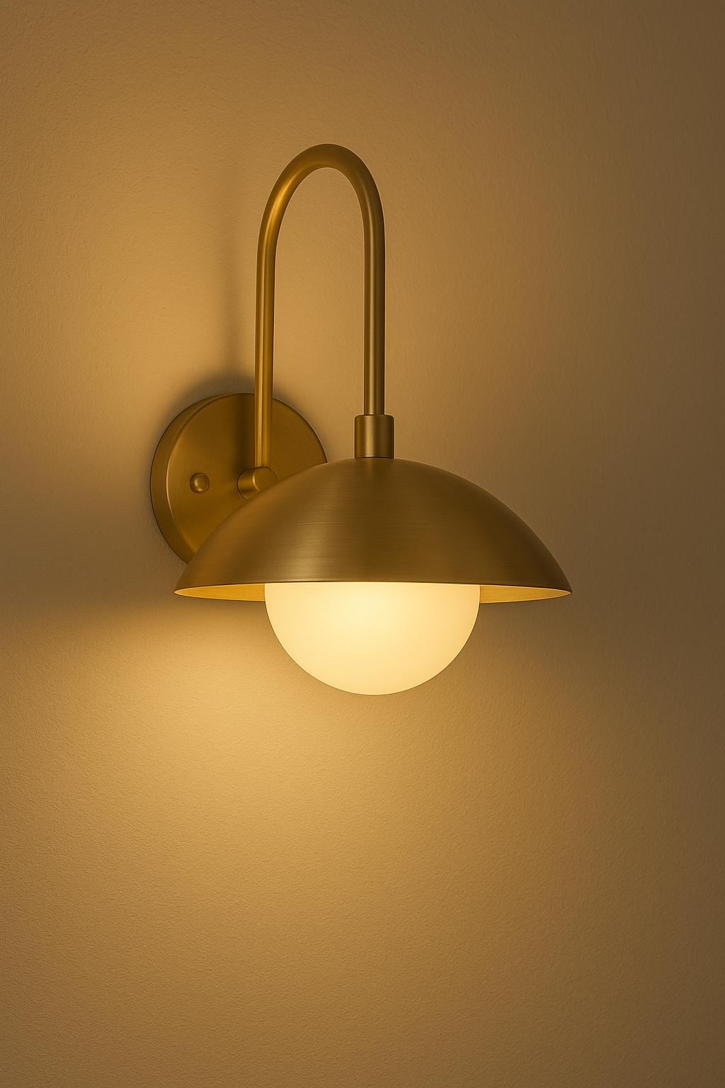 Brass Wall Sconce with Glass Globe | Modern Minimalist Wall Lamp | Luxury Indoor Lighting
