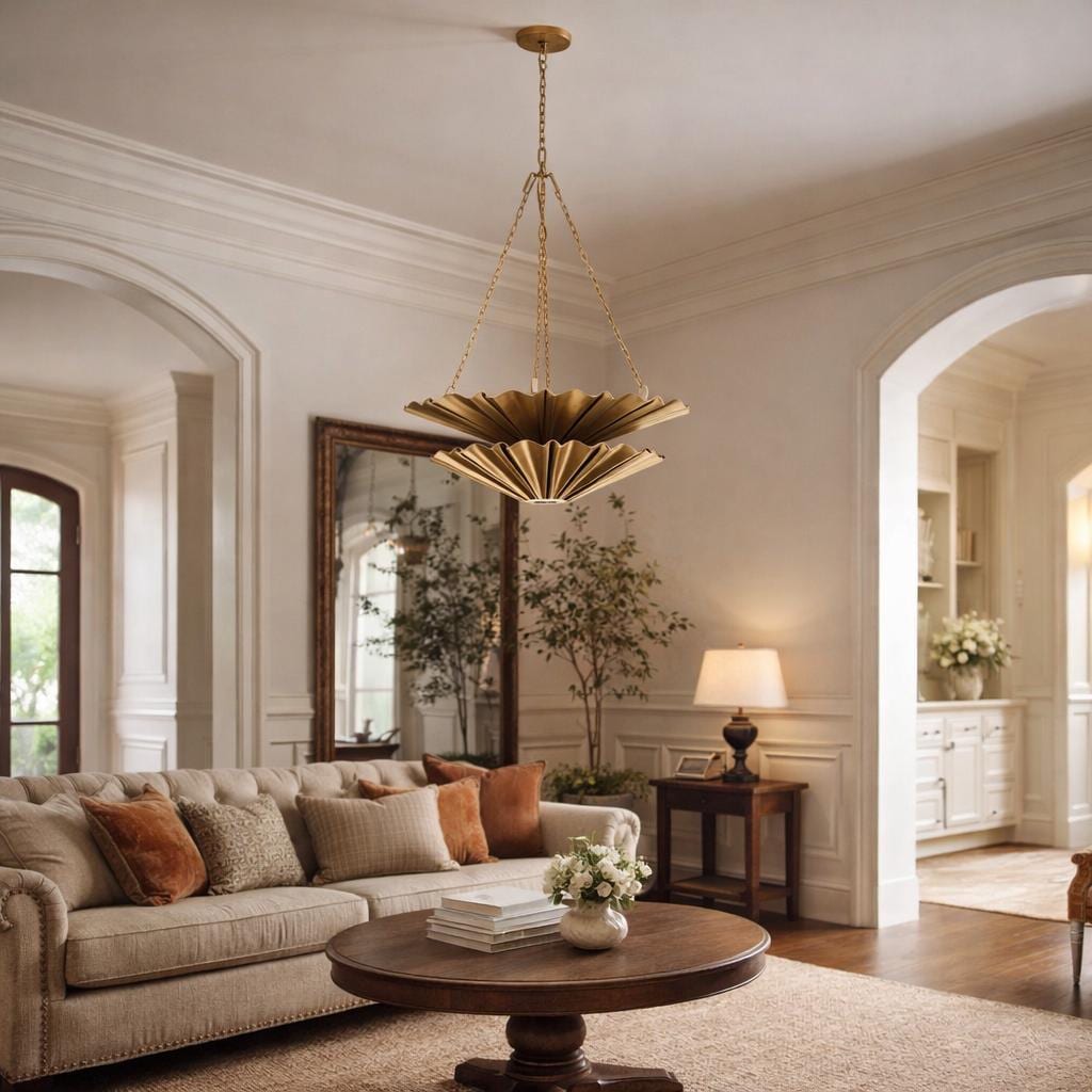 Luxury Double-Tier Antique Brass Chandelier | Handcrafted Modern-Art Deco Hanging Ceiling Lamp