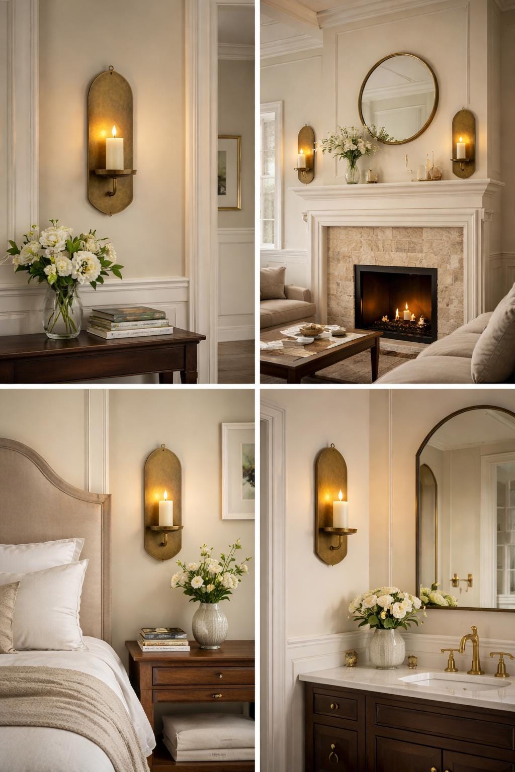 Antique Brass Wall Candle Holder | Unique Design Vintage Brass Sconce