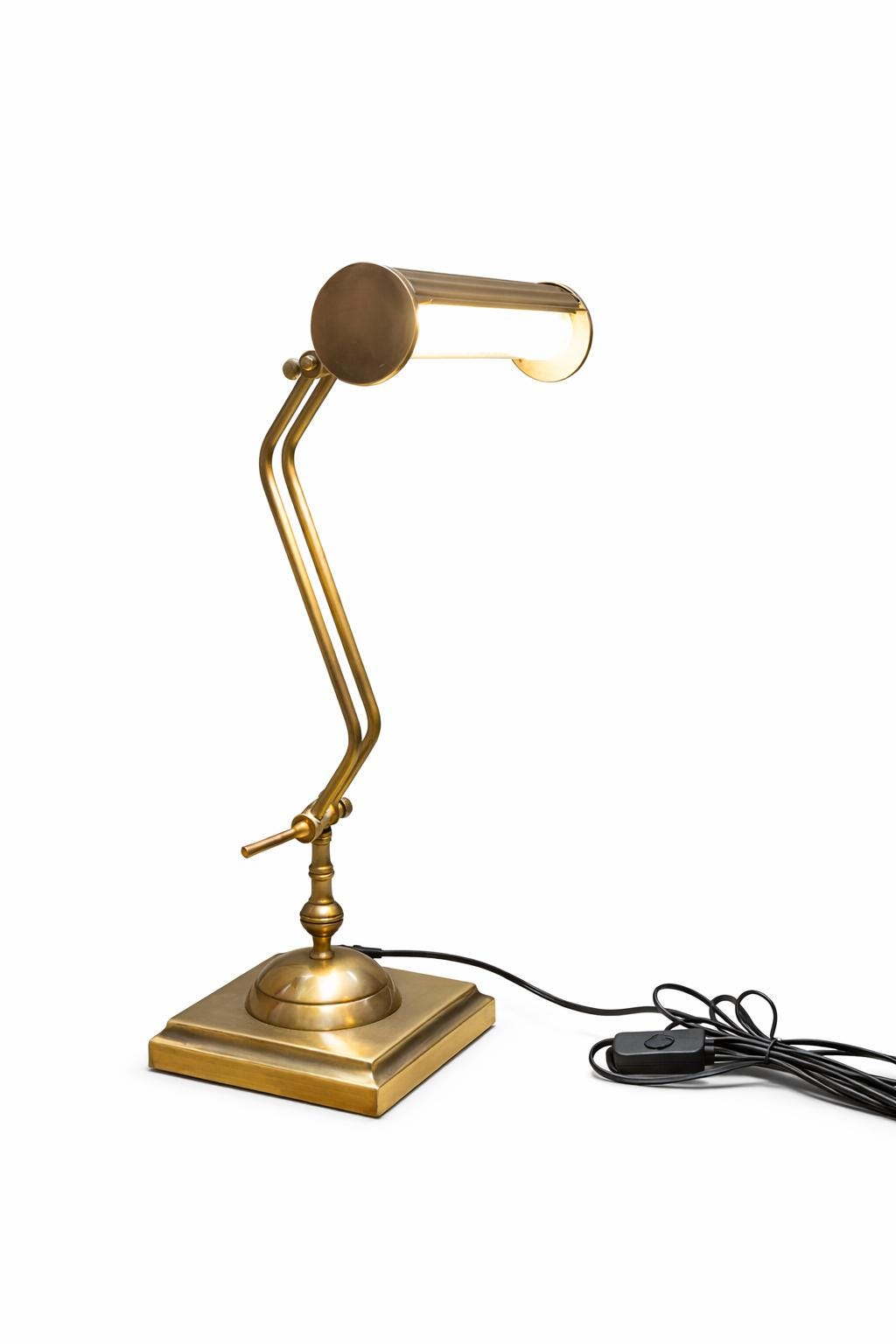 Antique Brass Banker Lamp | Adjustable Desk Light, Vintage Style Unique Design Italian light