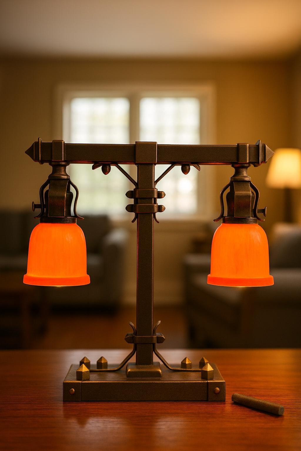 Luxury Unique Design Handmade Antique Brass Double Shade Table Lamp – Rustic Industrial Desk Light