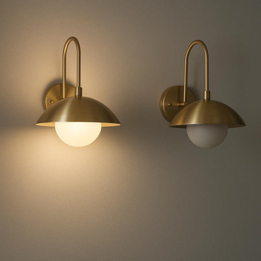 Brass Wall Sconce with Glass Globe | Modern Minimalist Wall Lamp | Luxury Indoor Lighting