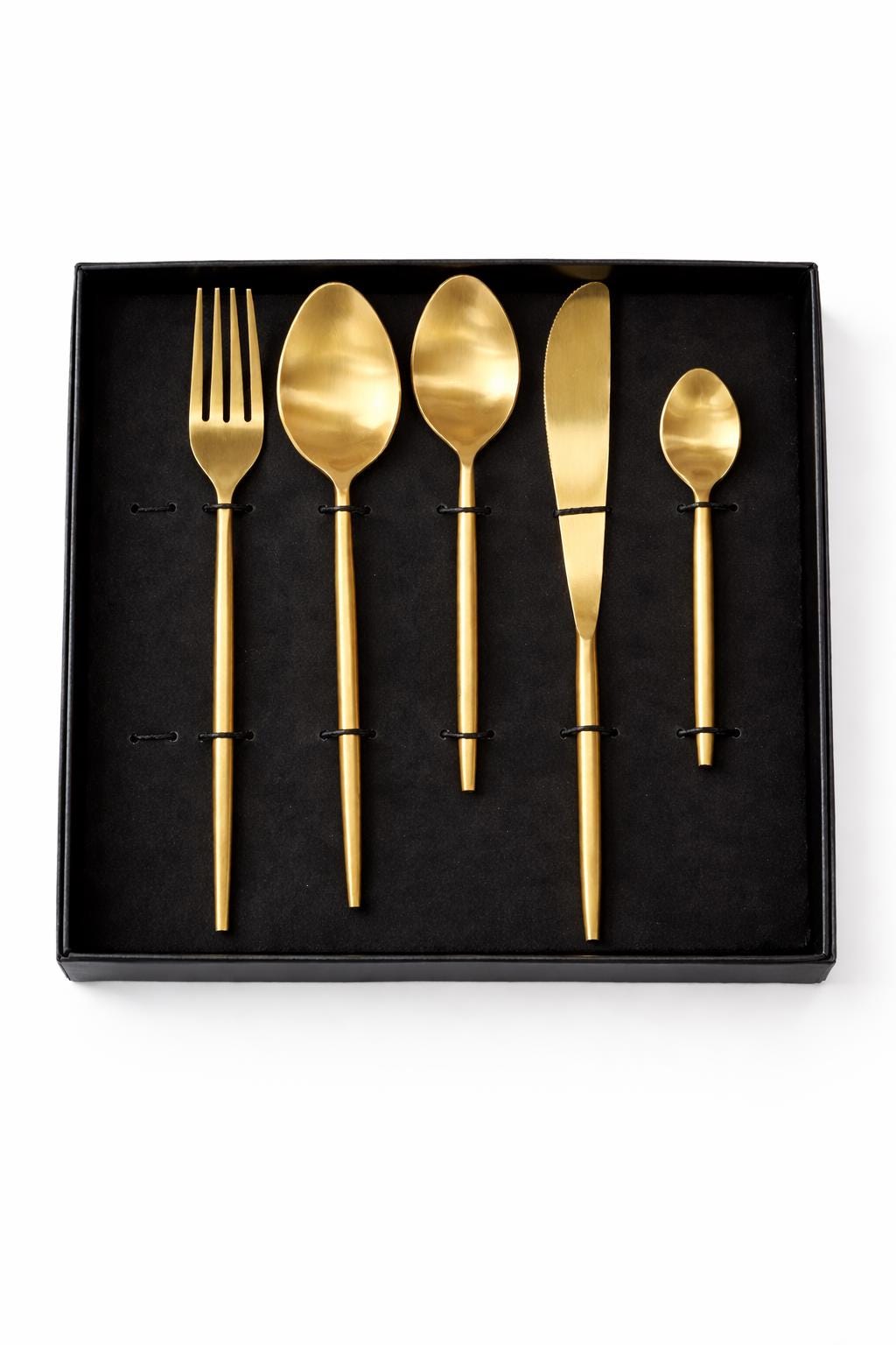 Royal Gold Brass Cutlery Set – Luxury Dining Spoon Fork Knife Set (5 Pcs)