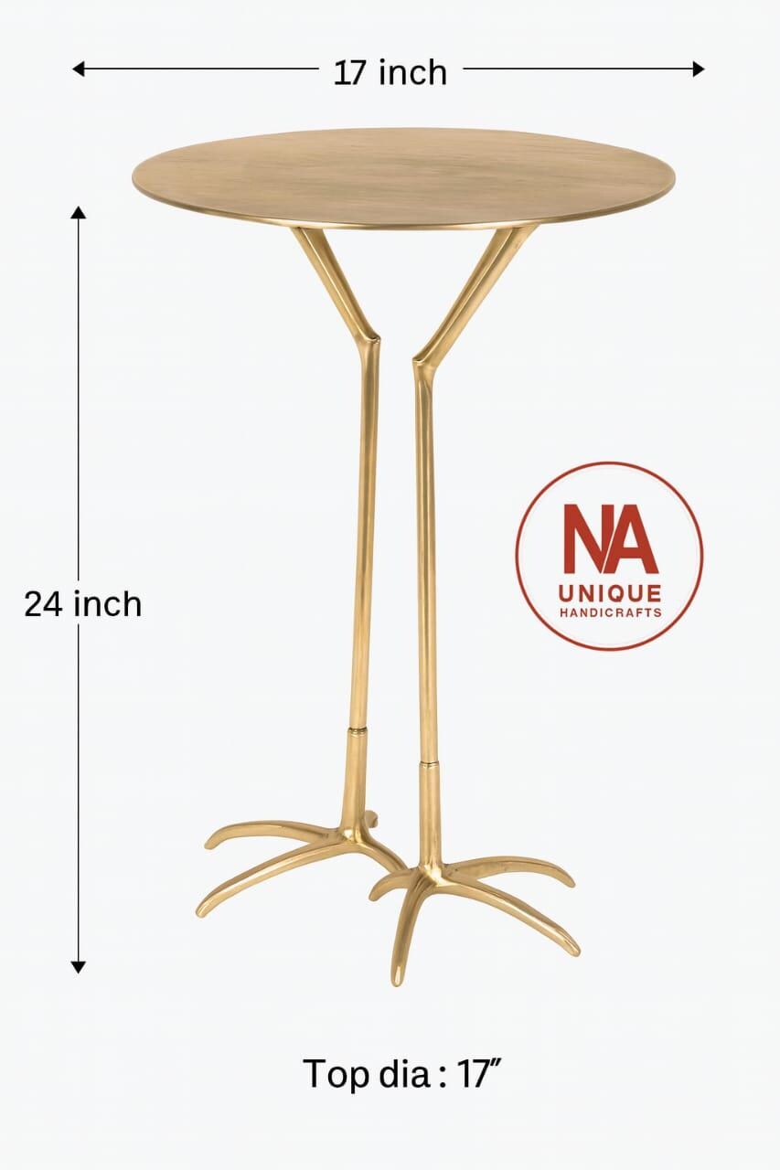 Golden Bird Claw Accent Side Table - Modern Decorative Coffee, Drink End Table