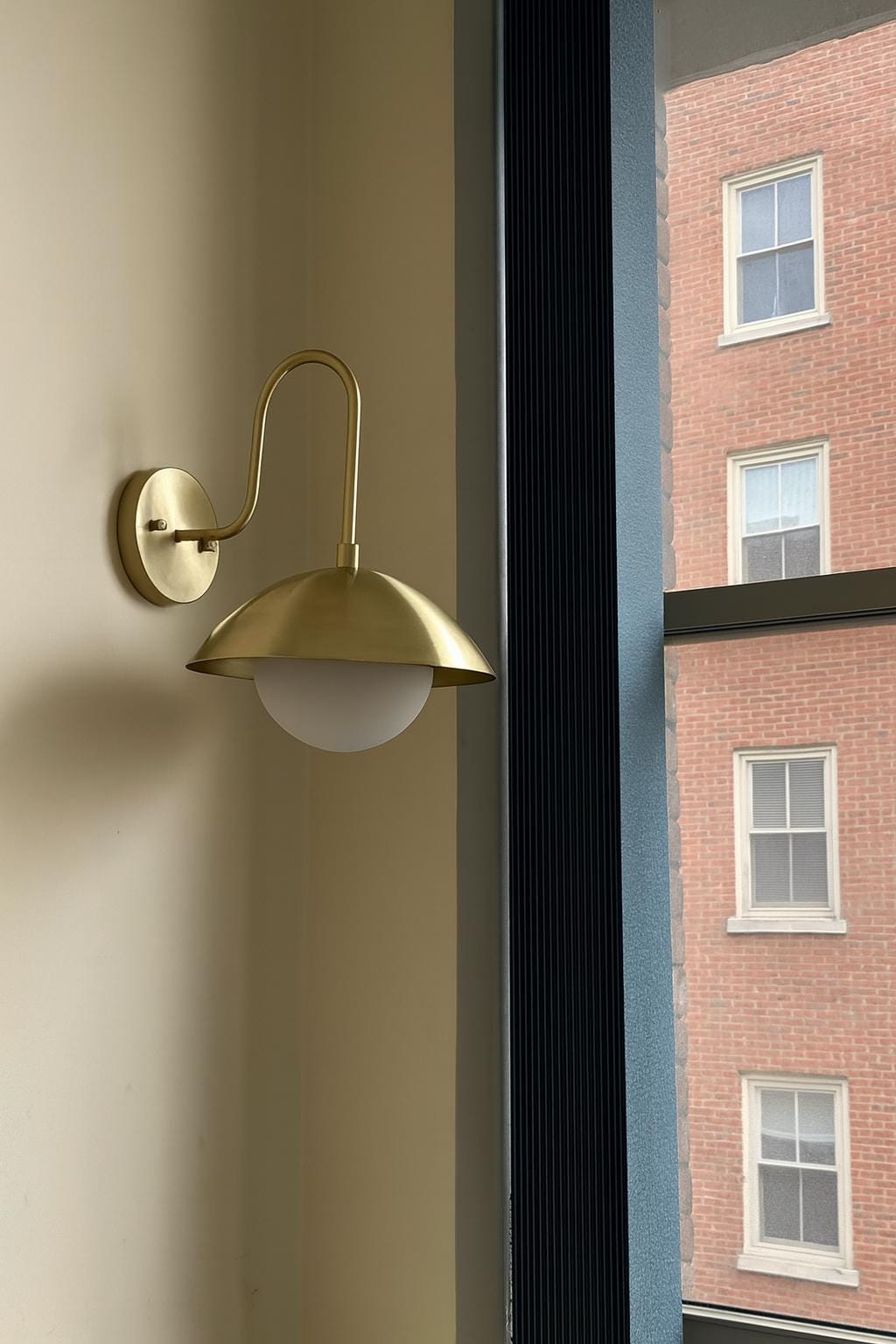 Brass Wall Sconce with Glass Globe | Modern Minimalist Wall Lamp | Luxury Indoor Lighting