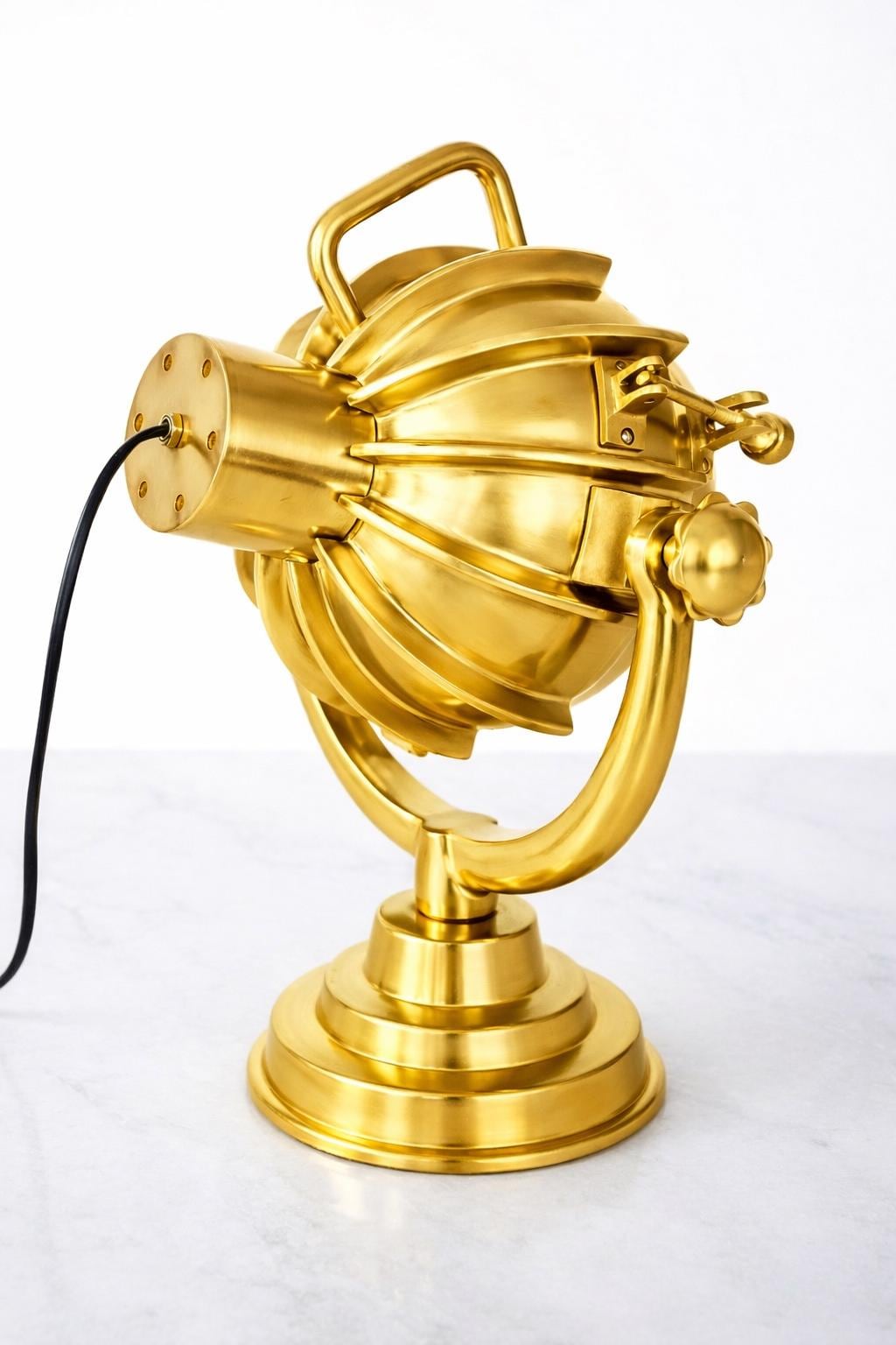 Industrial Searchlight Table Lamp Trio | Gold Silver Black Desk Lamp | Vintage Spotlight Home & Office Deco