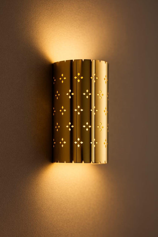 1920S Mid Century Polished Brass Cylinder Wall Lamp Modern Sconce Handmade With Gold Finish