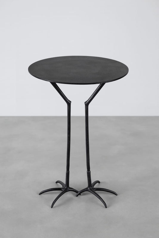 Antiqued Black Bird Claw Drink Side Table, Modern Accent Coffee End Table
