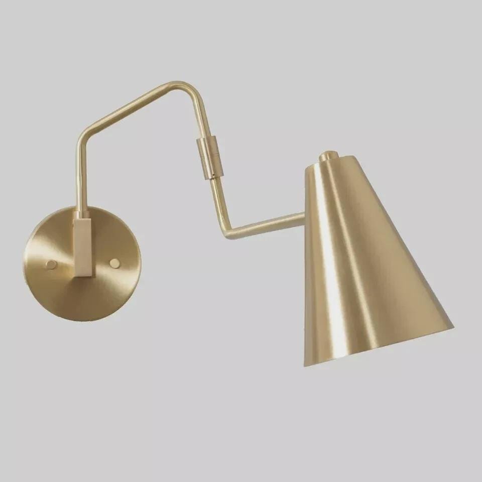 Handmade Italian Style Brass Wall Sconce Single swing arm Light Mid Century Lamp