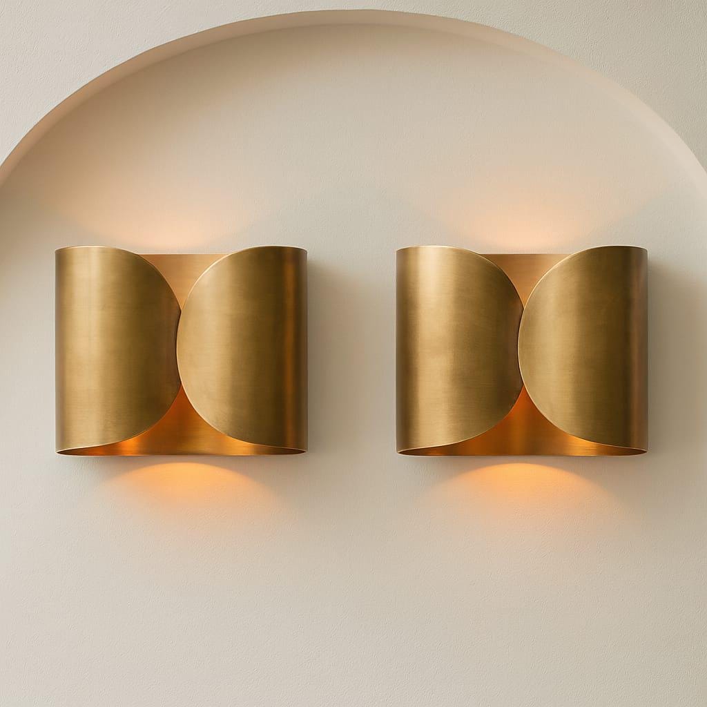 Brass Wall Scone | Up Down Cylinder Lighting Unique Modern Design