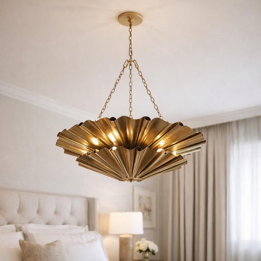 Luxury Double-Tier Antique Brass Chandelier | Handcrafted Modern-Art Deco Hanging Ceiling Lamp